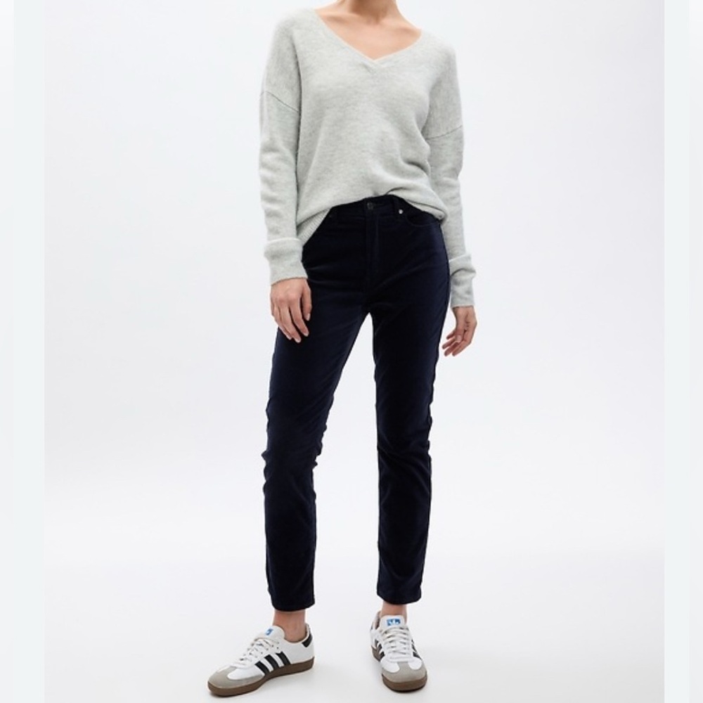 NWT BANANA REPUBLIC Black Velvet High Rise Skinny Ankle Pants‎ Size 31